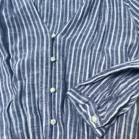 Rails Jasmine Linen Blend Drop Elastic Waist Dress Tibet Stripe Size Medium - Picture 6 of 14